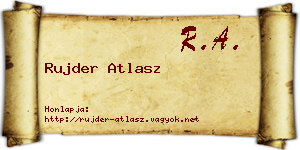 Rujder Atlasz névjegykártya